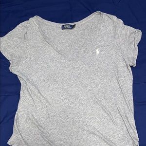 Grey polo v-neck